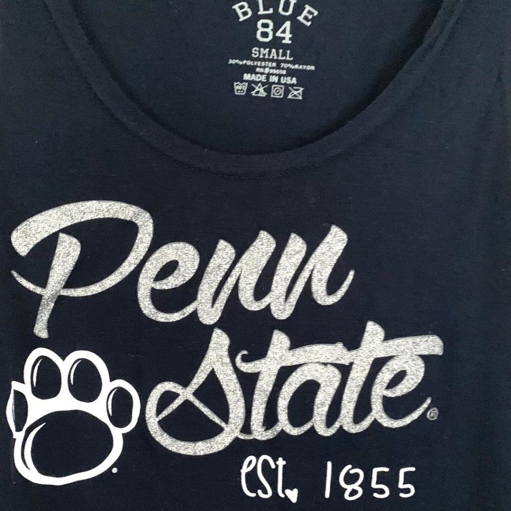 Penn State navy tank w/silver letters - Picture 2 of 3